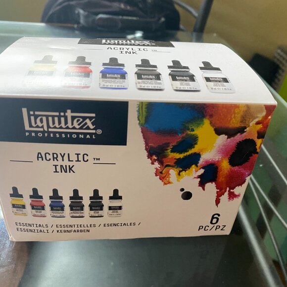 Liquitex Professional Acrylic Ink 6x1oz Essentials Colors Set, Opened and Unused - Picture 2 of 5